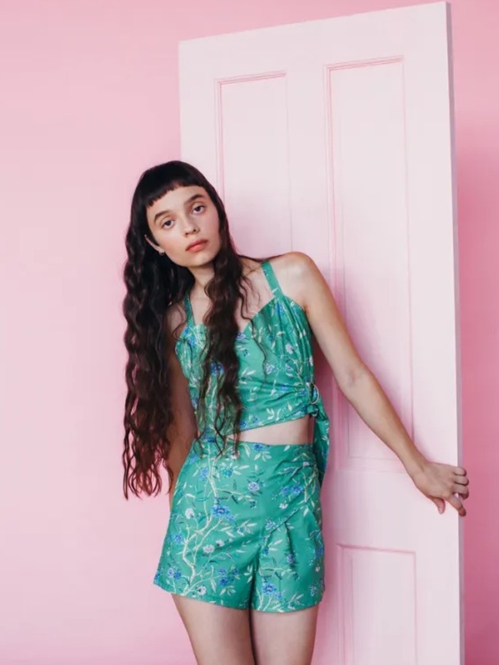 samantha pleet wallflower print two piece short set